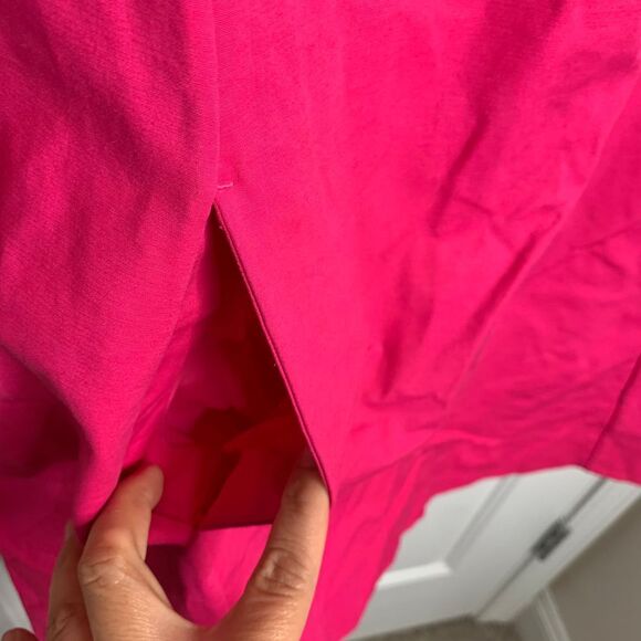 COS Hot Pink Cotton Shift Dress with Side Slits Modern Minimalist size US 2 - Picture 2 of 6